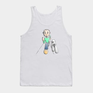 Man and Dog Running Tank Top